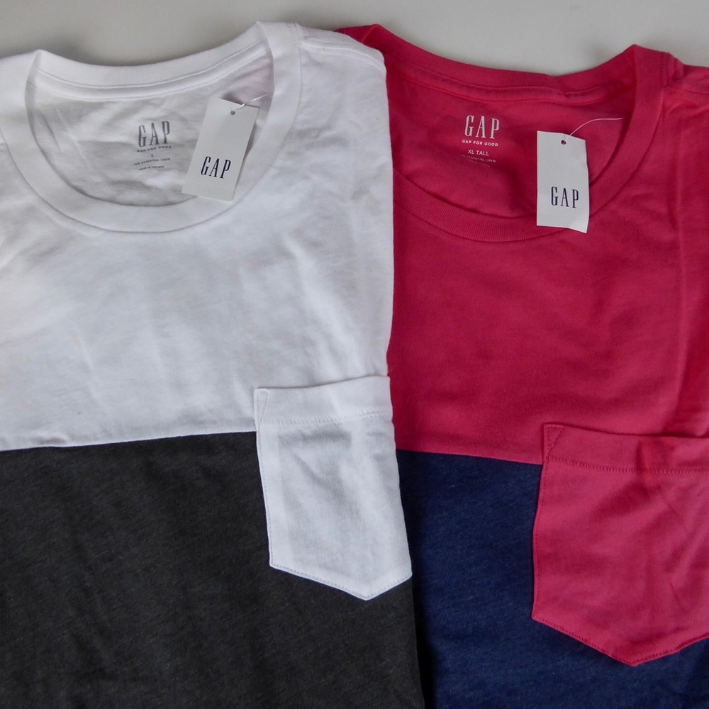 Gap Color Blocked SS T-Shirts Bundle 2 Tees NWT